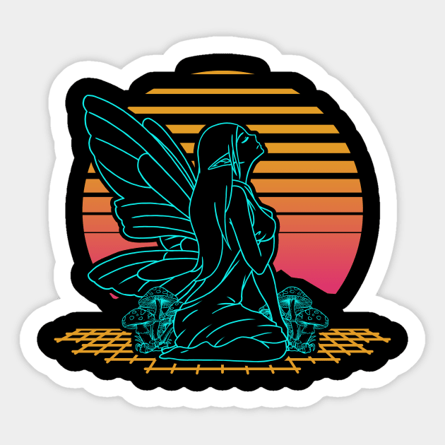 Fairycore Aesthetic Fairy Core Vaporwave Synthwave Sticker by Alex21